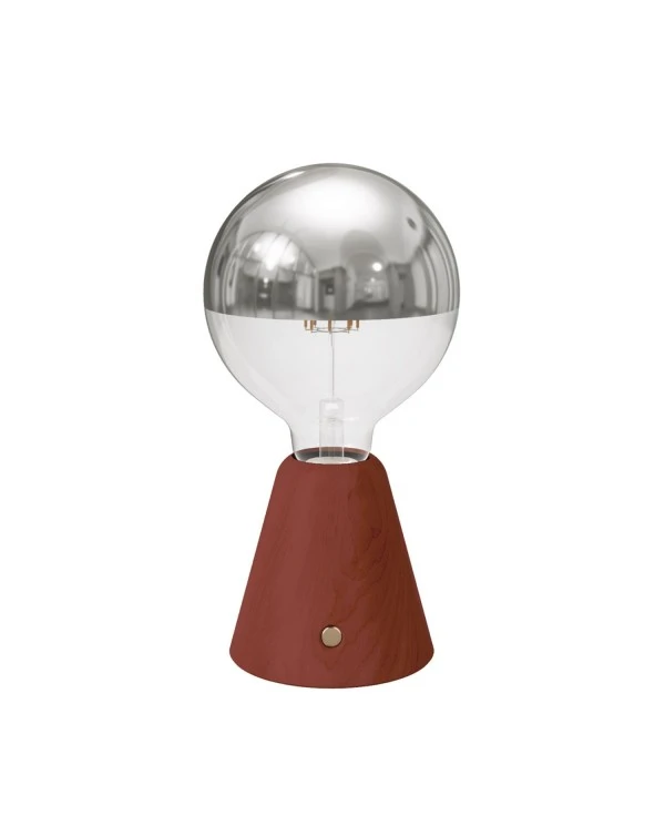 Portable and rechargeable Cabless01 LED lamp with Silver Half Sphere Globe light bulb