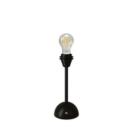 Portable and rechargeable Cabless12 Lamp with Drop light bulb suitable with lampshade - Black