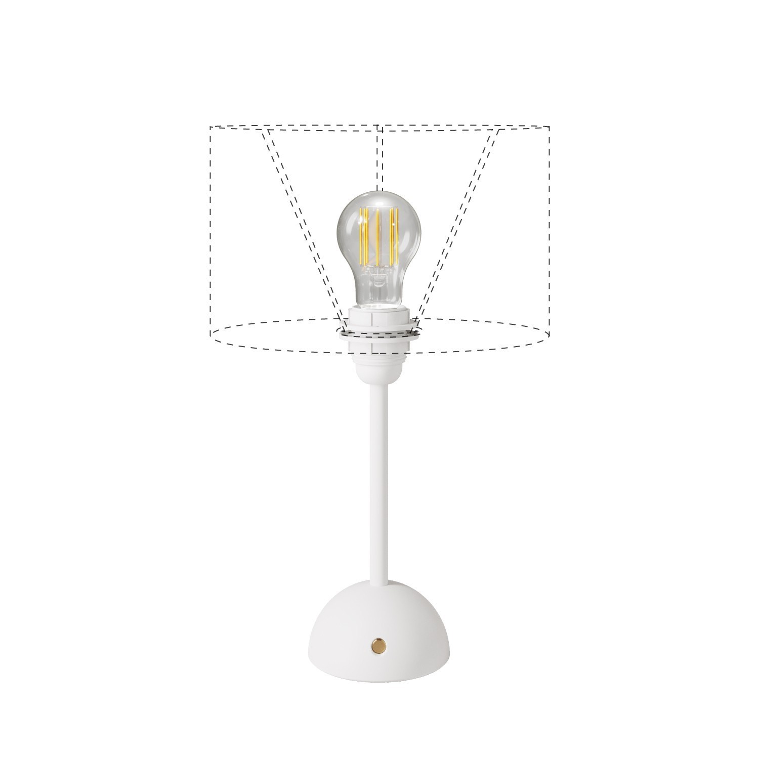 Portable and rechargeable Cabless12 Lamp with Drop light bulb suitable with lampshade