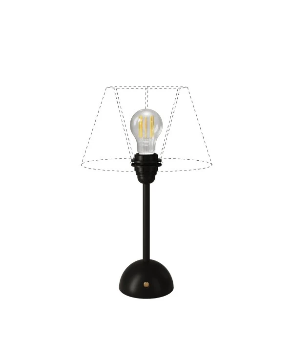 Portable and rechargeable Cabless12 Lamp with Drop light bulb suitable with lampshade