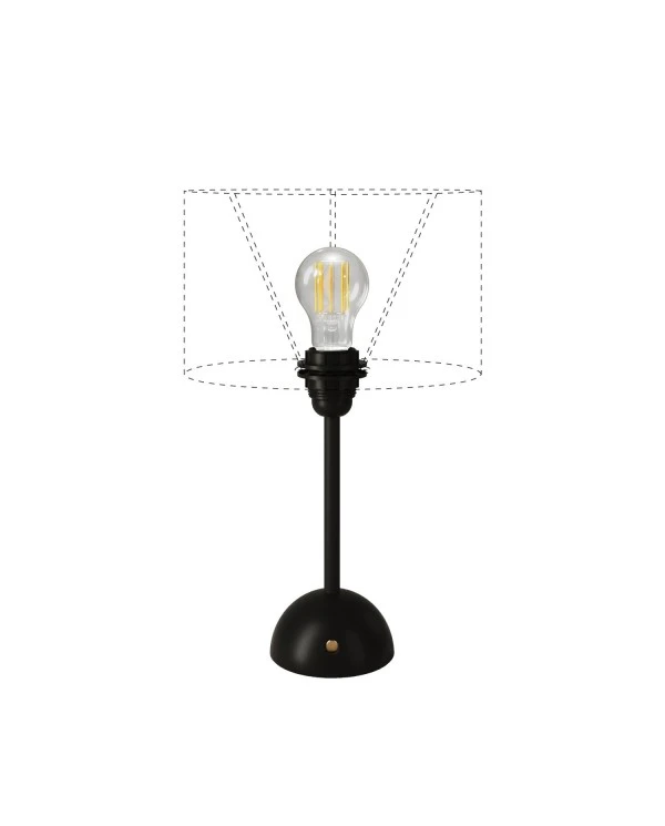 Portable and rechargeable Cabless12 Lamp with Drop light bulb suitable with lampshade