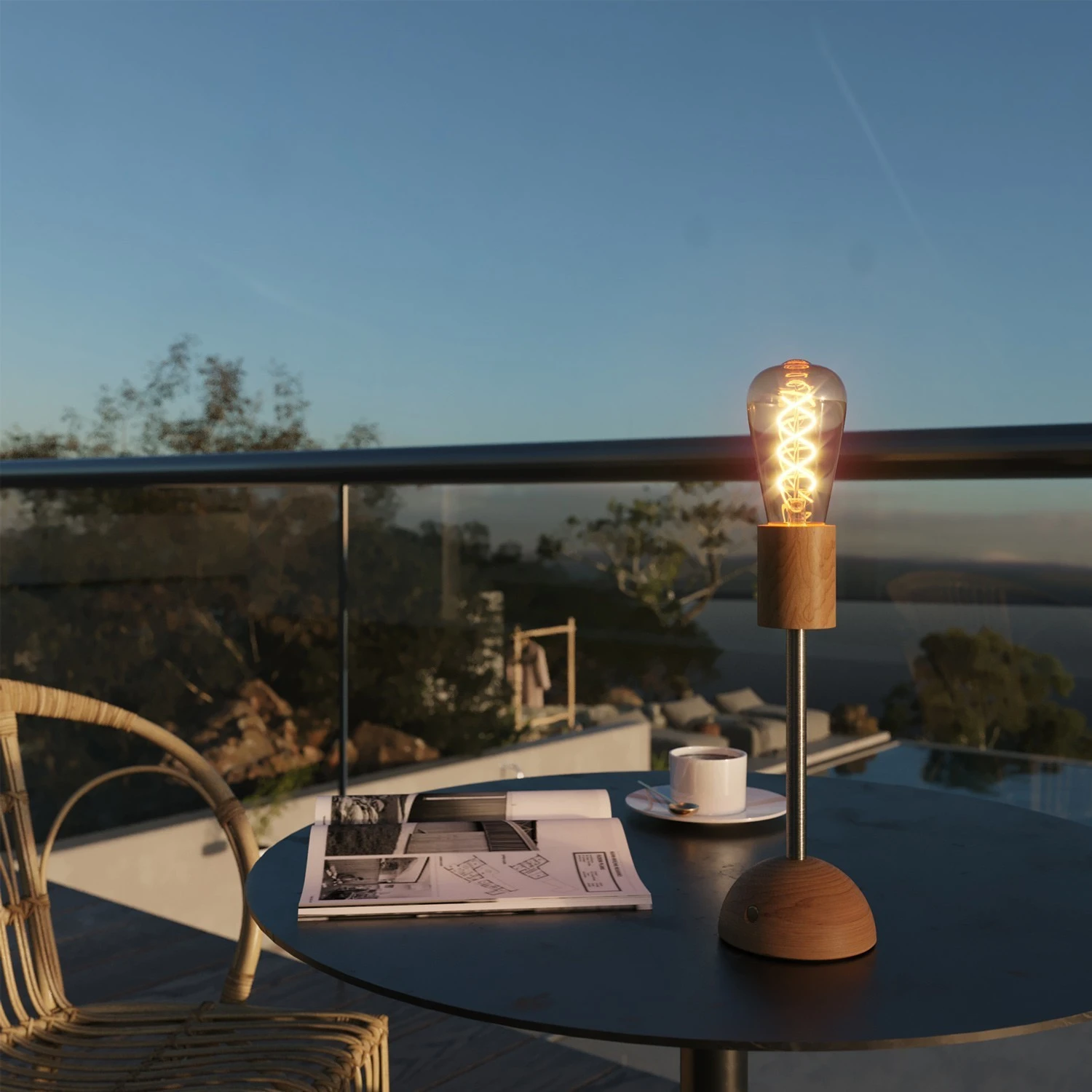 Portable and rechargeable Cabless02 Lamp Base