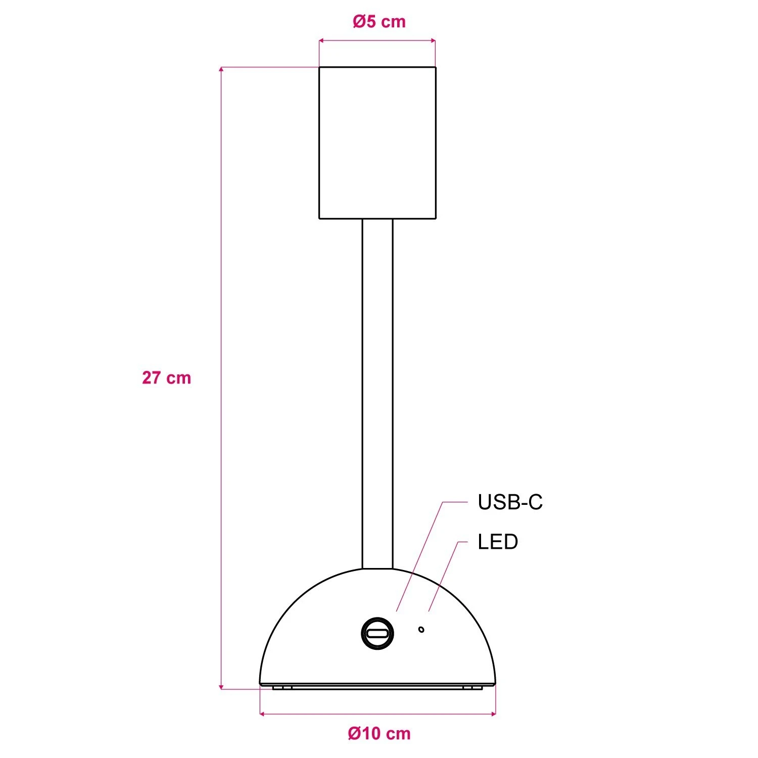 Portable and rechargeable Cabless02 Lamp Base