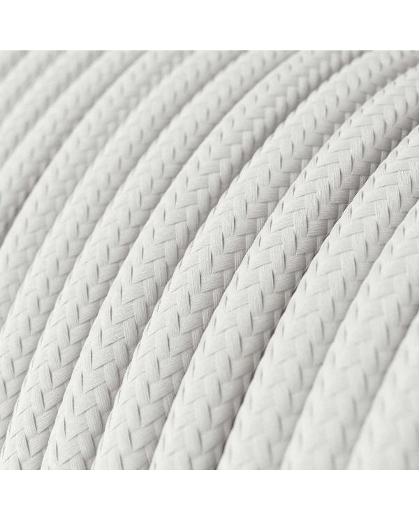 Ultra Soft silicone electric cable with Glossy Optical White fabric lining - RM01 round 2x0,75 mm