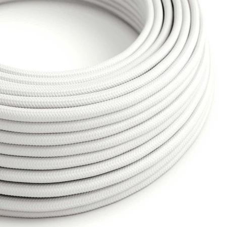 Ultra Soft silicone electric cable with Glossy Optical White fabric lining - RM01 round 2x0,75 mm