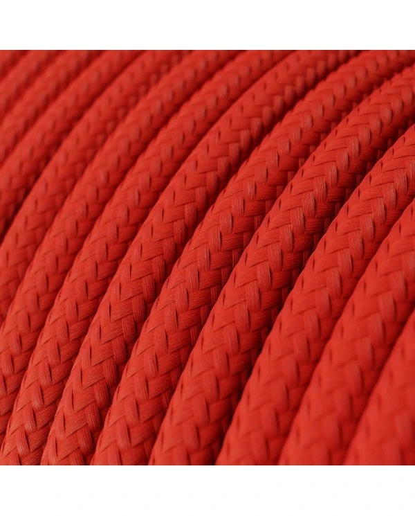 Ultra Soft silicone electric cable with Glossy Fire Red fabric lining - RM09 round 2x0,75 mm