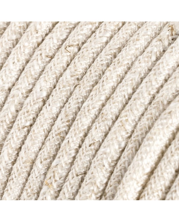 Ultra Soft silicone electric cable with White Melange linen lining - RN01 round 2x0,75 mm
