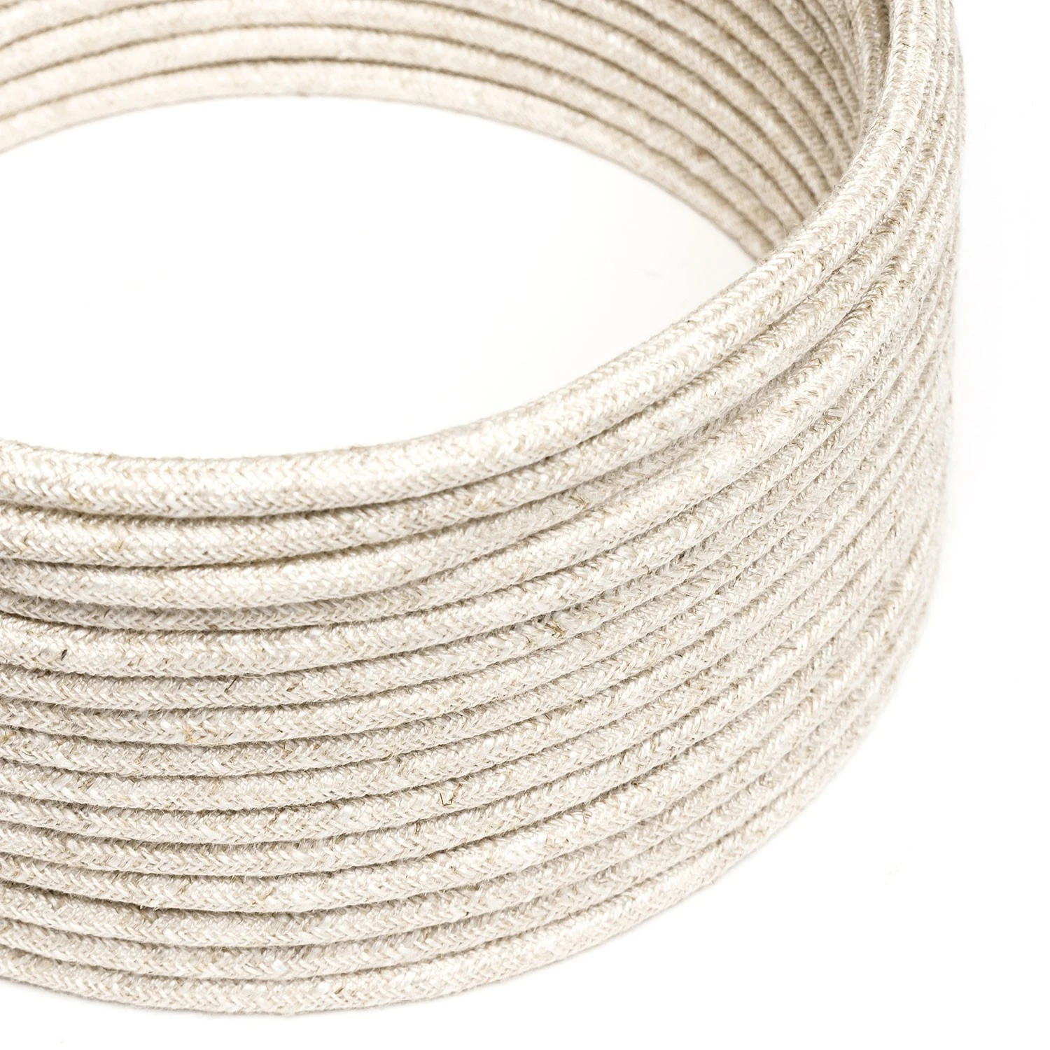 Ultra Soft silicone electric cable with White Melange linen lining - RN01 round 2x0,75 mm