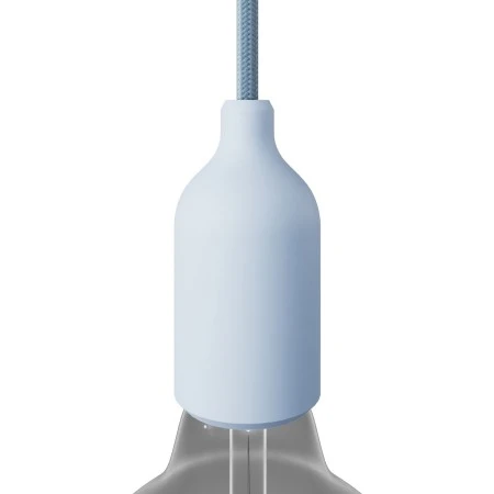 Silicone E27 lamp holder kit with hidden cable clamp - Soft blue