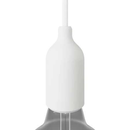 Silicone E27 lamp holder kit with hidden cable clamp - White
