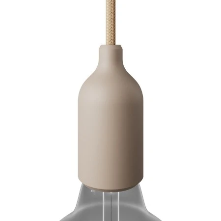 Silicone E27 lamp holder kit with hidden cable clamp - Desert Brown