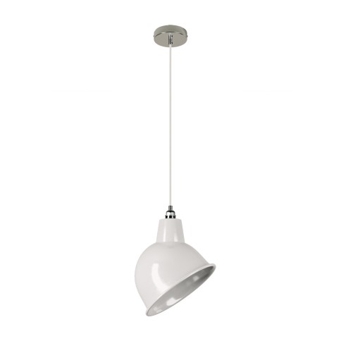 Pendant lamp with textile cable, Broadway lampshade and metal details - Made in Italy
