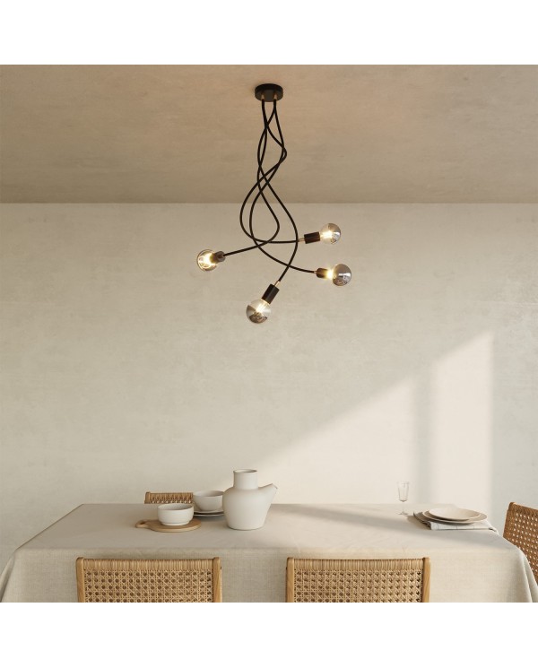 Flex 90 ceiling lamp flexible provides diffused light with LED G95 light bulb