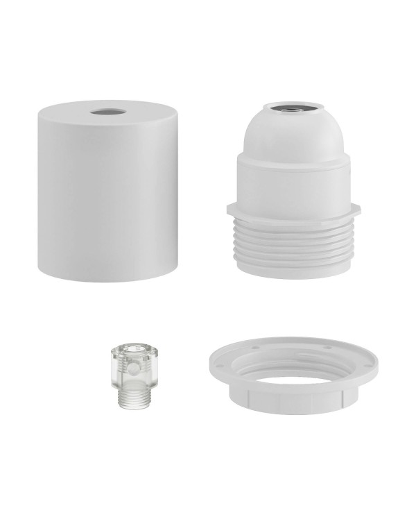 E27 semi-flush metal lamp holder kit with concealed cable clamp