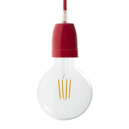 Porcelain E27 lamp holder kit - Red