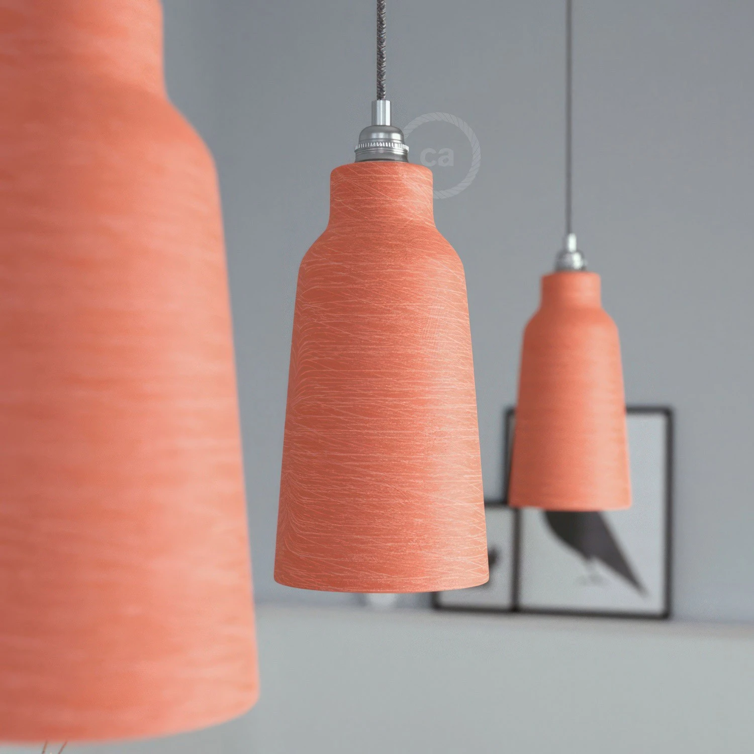 Ceramic lampshade Bottle, Materia collection - Made in Italy