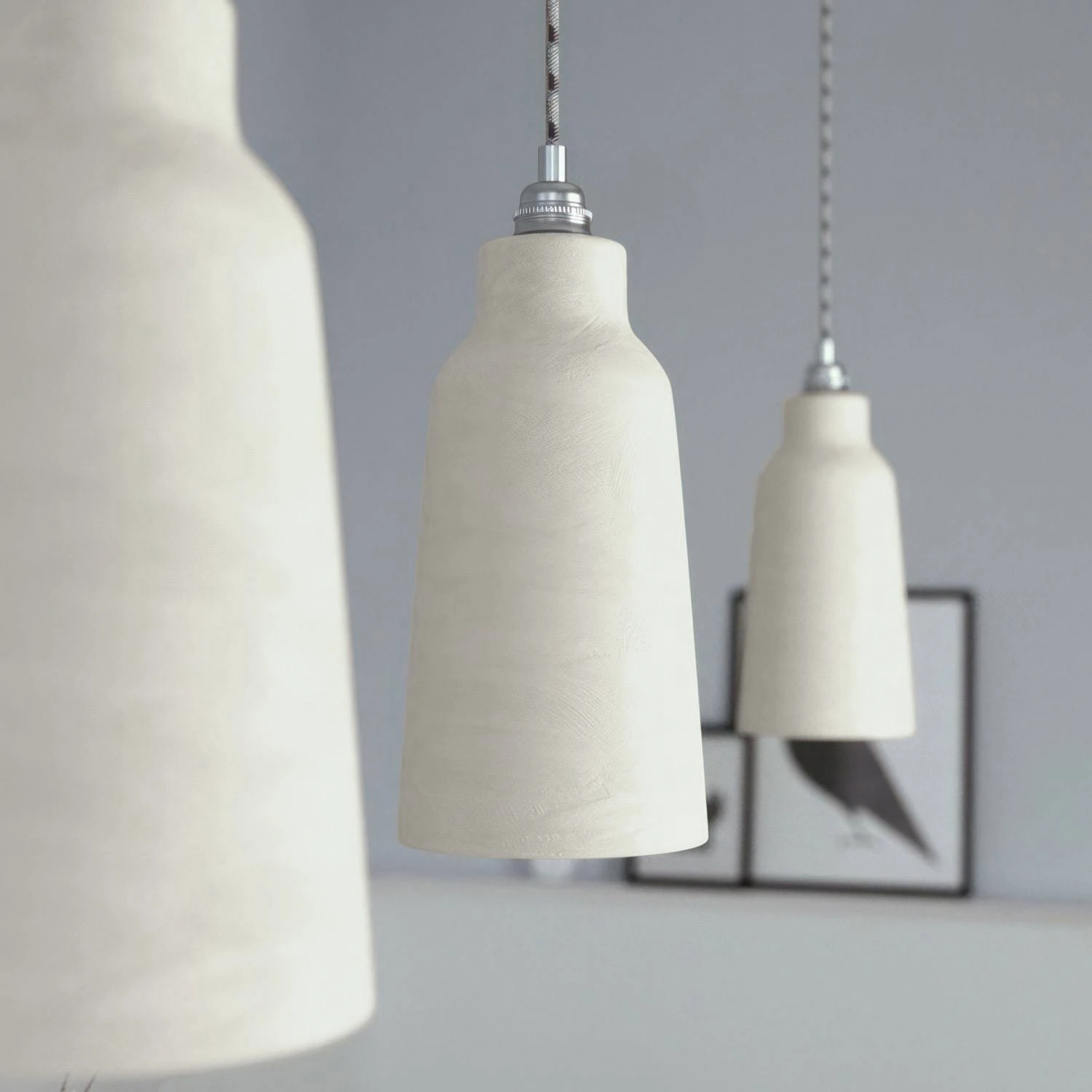 Ceramic lampshade Bottle, Materia collection - Made in Italy