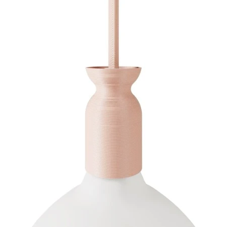 E27 lamp holder kit in recycled plastic from 3D printing - Ancient pink