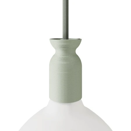 E27 lamp holder kit in recycled plastic from 3D printing - Sage green