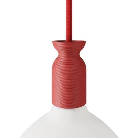 E27 lamp holder kit in recycled plastic from 3D printing - Terracotta