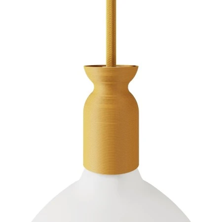 E27 lamp holder kit in recycled plastic from 3D printing - Ochre