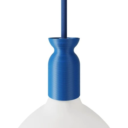 E27 lamp holder kit in recycled plastic from 3D printing - Cobalt
