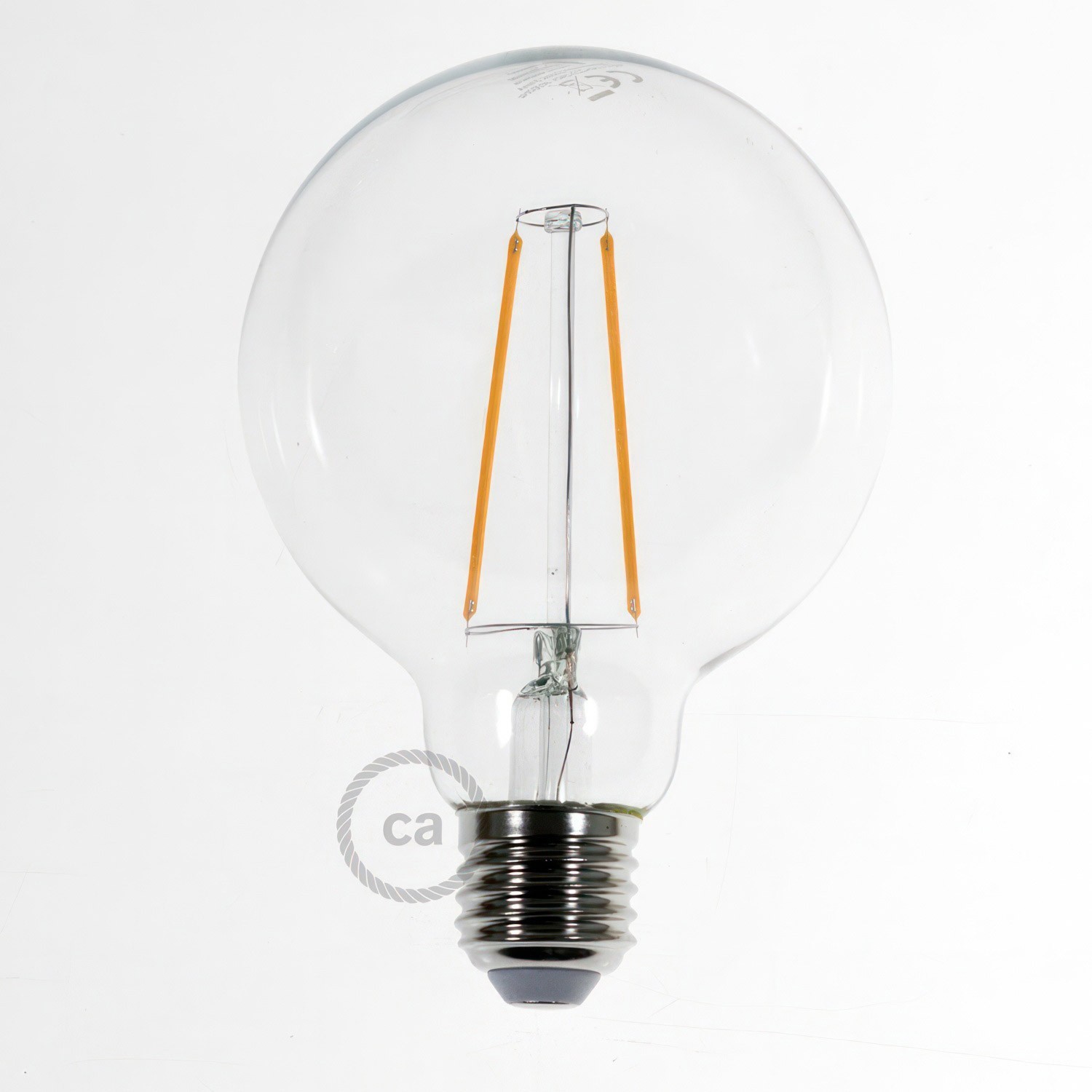 LED Transparent Light Bulb - Globe G95 Long Filament 4.5W 470Lm 2700K
