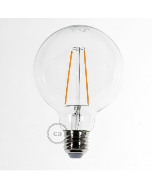 LED Transparent Light Bulb - Globe G95 Long Filament 4.5W 470Lm 2700K