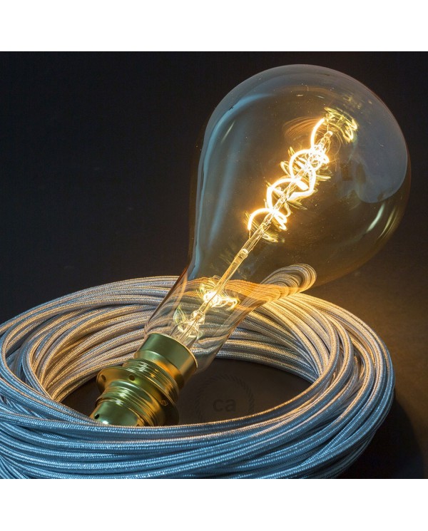 XXL LED Golden Light Bulb - Pear A165 Curved Spiral Filament - 4,5W 300Lm E27 1800K Dimmable