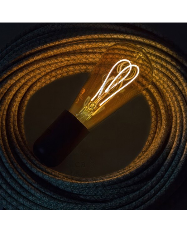 LED Golden Light Bulb - Edison ST64 Curved Double Loop Filament - 4W 250Lm E27 1800K Dimmable