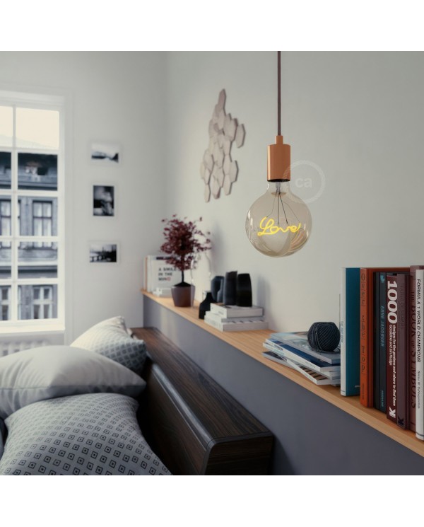LED Golden Light Bulb for pendant lamp - Globe G125 Single Filament “Love” - 4.5W 250Lm E27 1800K Dimmable