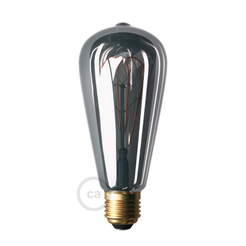 LED Smoky Light Bulb - Edison ST64 Curved Double Loop Filament - 5W 160Lm E27 1800K Dimmable