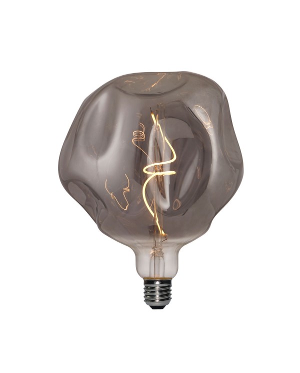 LED Smoky Bumped Light Bulb Globe G180 Spiral Filament 5W 110Lm E27 1800K Dimmable