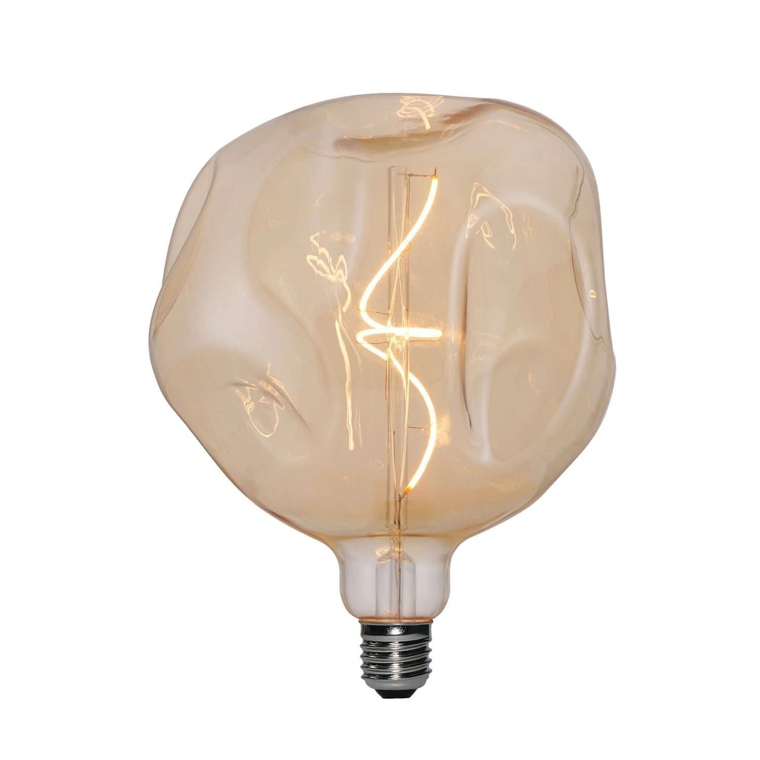 LED Gold Bumped Light Bulb Globe G180 Spiral Filament 5W 250Lm E27 1800K Dimmable