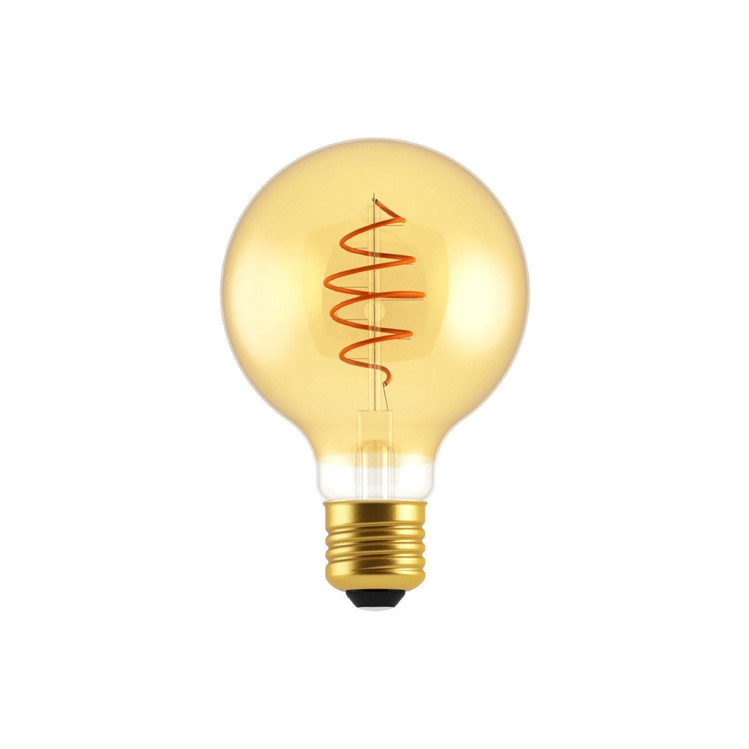 LED Light Light Bulb Globe G80 Golden Croissant Line with Spiral Filament 4.9W 400Lm E27 2200K Dimmable