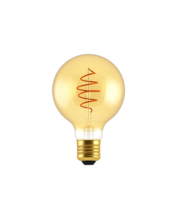 LED Light Light Bulb Globe G80 Golden Croissant Line with Spiral Filament 4.9W 400Lm E27 2200K Dimmable