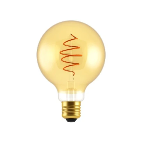 LED Light Bulb Globe G95 Golden Croissant Line with Spiral Filament 4.9W 400Lm E27 2200K Dimmable