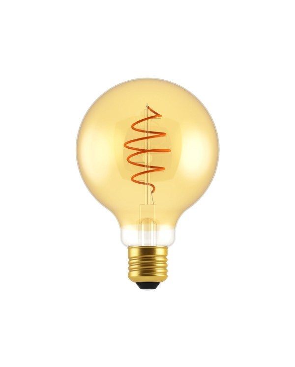 LED Light Bulb Globe G95 Golden Croissant Line with Spiral Filament 4.9W 400Lm E27 2200K Dimmable