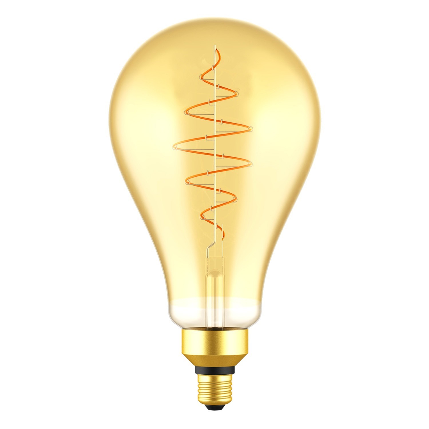 LED XXL Light Bulb Pear A160 Golden Croissant Line with Spiral Filament 7W 600Lm E27 2200K Dimmable