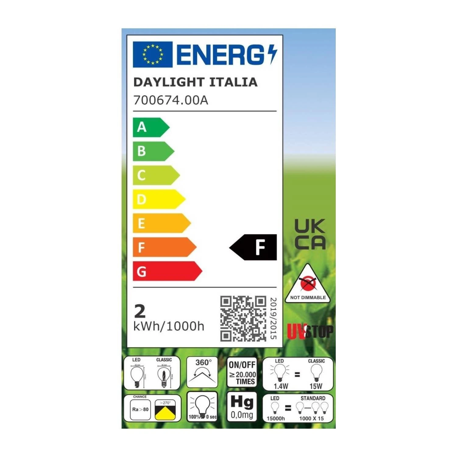 LED Light Bulb Globetta G45 Decorative Milky 1.4W 136Lm E27 2700K