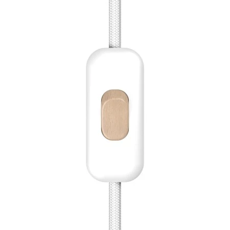 Inline single-pole switch Creative Switch White with earth terminal - Wood effect