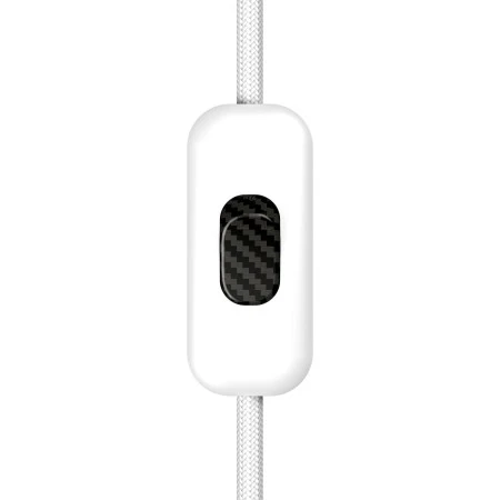 Inline single-pole switch Creative Switch White with earth terminal - Carbon fiber effect
