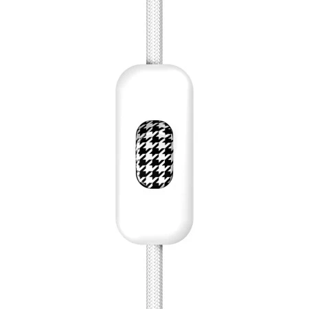Inline single-pole switch Creative Switch White with earth terminal - Pied de poule