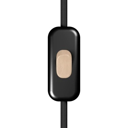 Inline single-pole switch Creative Switch Black with earth terminal - Wood effect