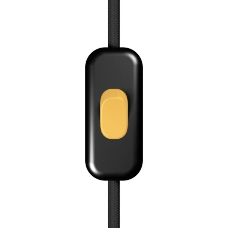 Inline single-pole switch Creative Switch Black with earth terminal - Yellow mustard