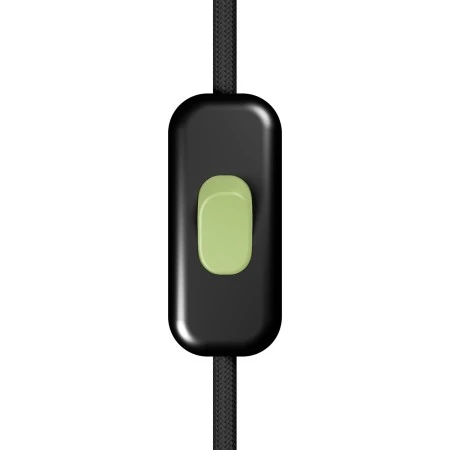 Inline single-pole switch Creative Switch Black with earth terminal - Soft green