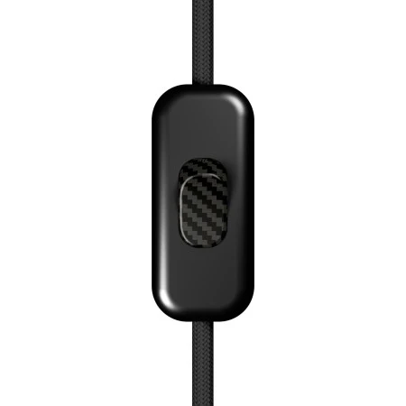 Inline single-pole switch Creative Switch Black with earth terminal - Carbon fiber effect