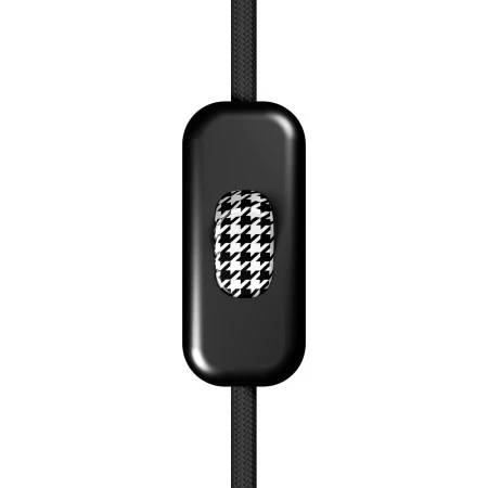 Inline single-pole switch Creative Switch Black with earth terminal - Pied de poule