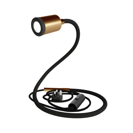 GU1d-one flexible lamp without base with mini LED spotlight - Brushed bronze