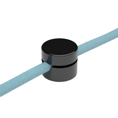 Wall mounting universal fairlead for fabric cables and illumination 2x0,75 e 3x0,75 - Black